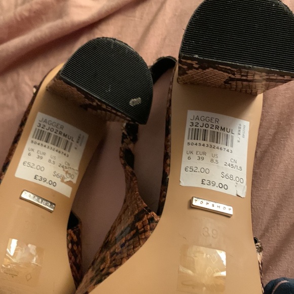 Topshop lizard look slingback leather heels. Never worn. Just tried on.Retail 68 - Picture 3 of 7